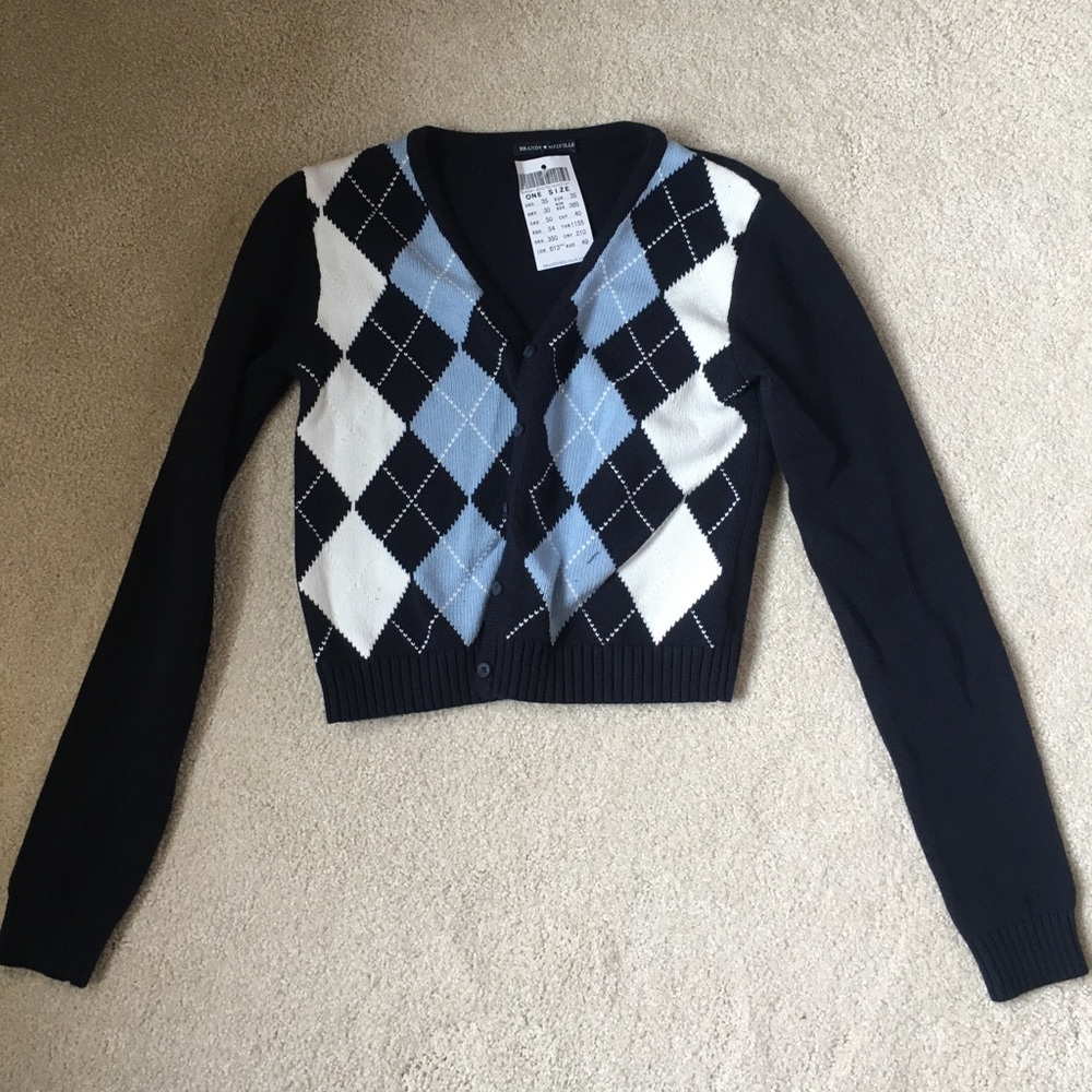 Brandy Melville Elizabeth argyle cardigan sweater